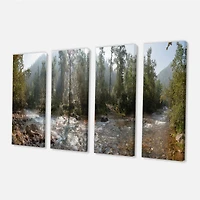 Mountain River Panorama 4 Canvas Wall Art