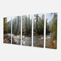 Mountain River Panorama 4 Canvas Wall Art