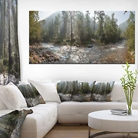Mountain River Panorama  Wall Art