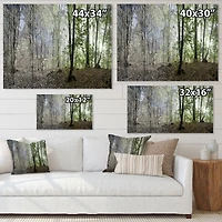 Green Morning Forest Panorama  Canvas Art Print
