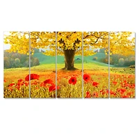 Beautiful Autumn Yellow Tree  Canvas Wall Art