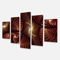 Brown Symmetrical Fractal Pattern Canvas Wall Art