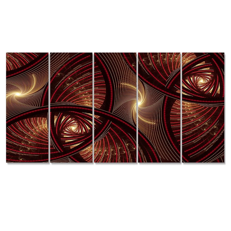 Brown Symmetrical Fractal Pattern Canvas Wall Art