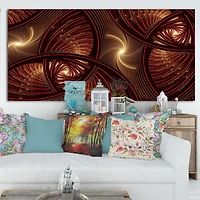 Brown Symmetrical Fractal Pattern  Wall Art
