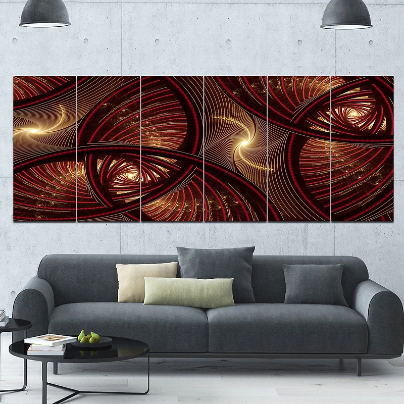 Brown Symmetrical Fractal Pattern Wall Art