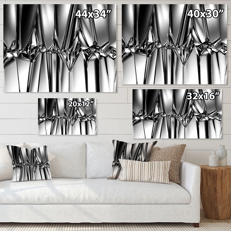 Black White Crystal Background  Canvas Wall Art Print