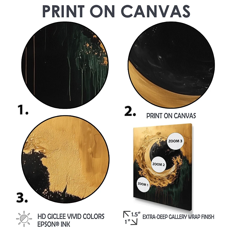 Éclipse lunaire moderne noir et or « Black and Gold Eclipse »