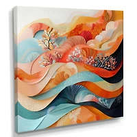 Oceanic Eternity – Coral Abstract Wave Painting
