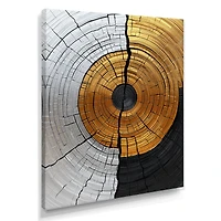 Abstraction bois doré et gris « Roots of Serenity »