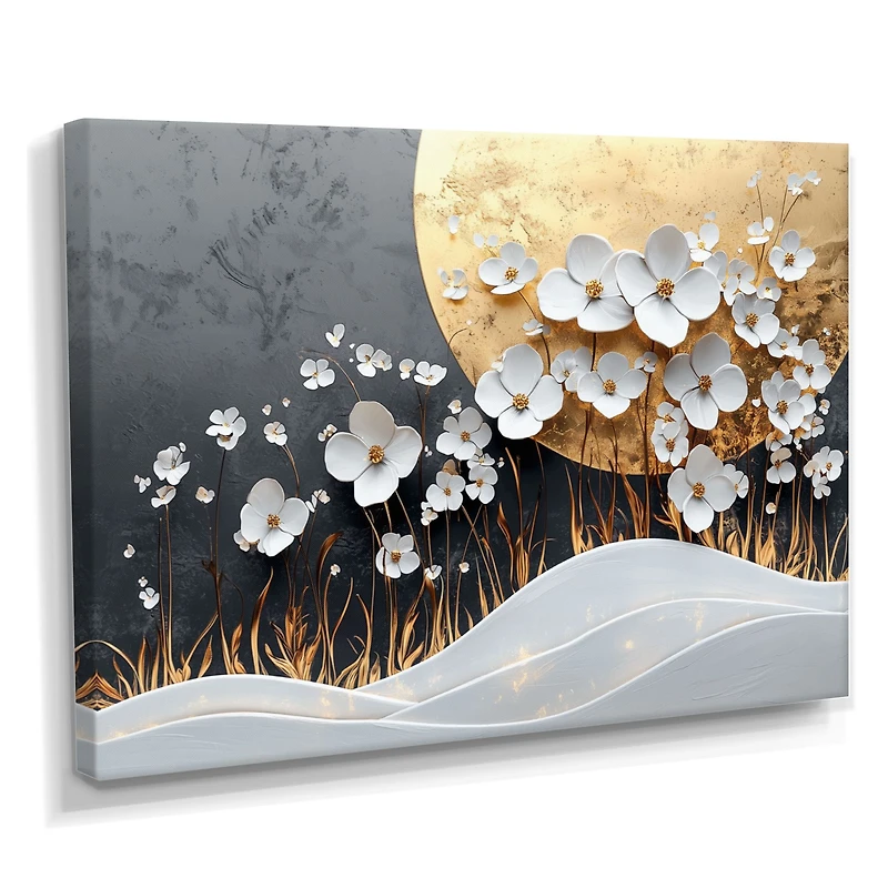 Fleurs sauvages blanches et or « White and Gold Wildflowers »