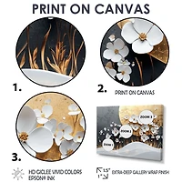 Fleurs sauvages blanches et or « White and Gold Wildflowers »