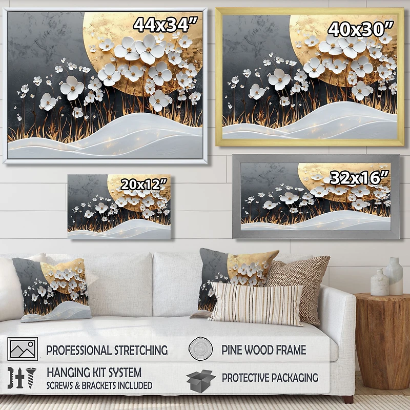 Fleurs sauvages blanches et or « White and Gold Wildflowers »