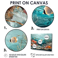 Fleurs de pommier en rivière d’encre jaune « Apple Blossoms Flowing »