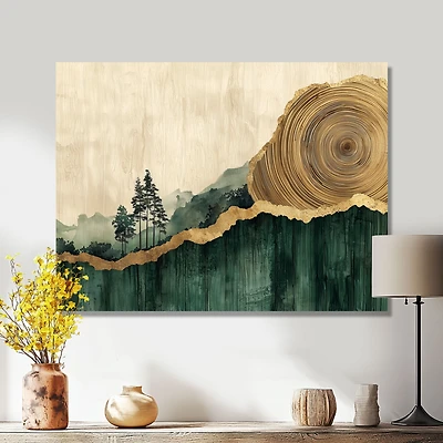 Forest Reflections – Pine Trees and Wooden Slide Art