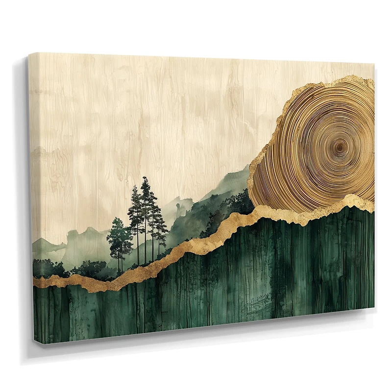 Forest Reflections – Pine Trees and Wooden Slide Art