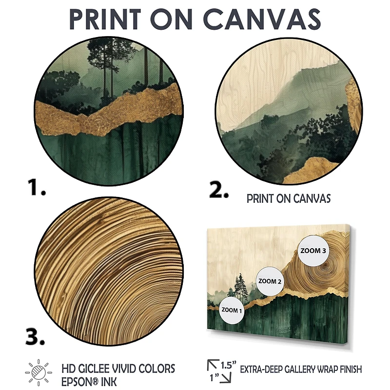 Forest Reflections – Pine Trees and Wooden Slide Art