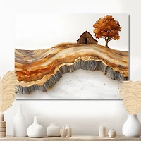 Autumn Barn – Rustic Wooden Landscape Scene