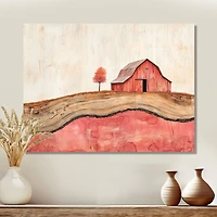 Paysage de ferme d’automne sur panneau en bois « Countryside Autumn Farm »