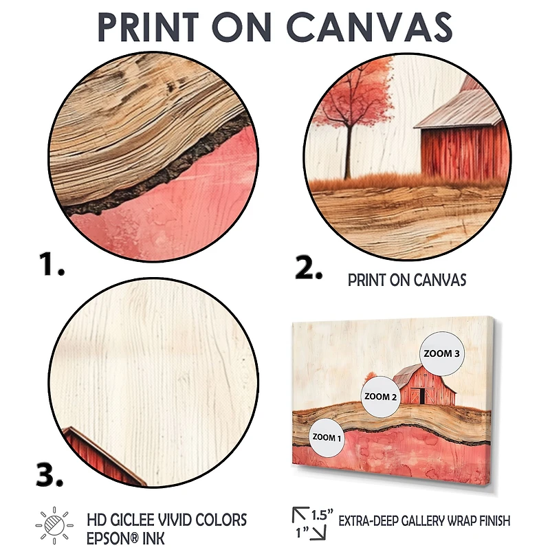 Paysage de ferme d’automne sur panneau en bois « Countryside Autumn Farm »