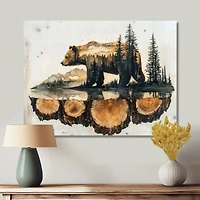 Ours double exposition reflet dans le lac « Double Exposure Bear »