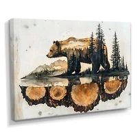 Ours double exposition reflet dans le lac « Double Exposure Bear »