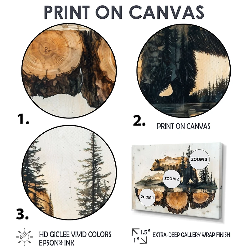 Double Exposure Bear – Reflections in the Lake