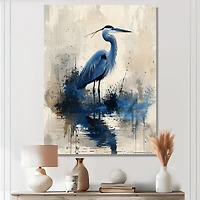 Blue Heron Elegance – Minimalist Nature Artwork