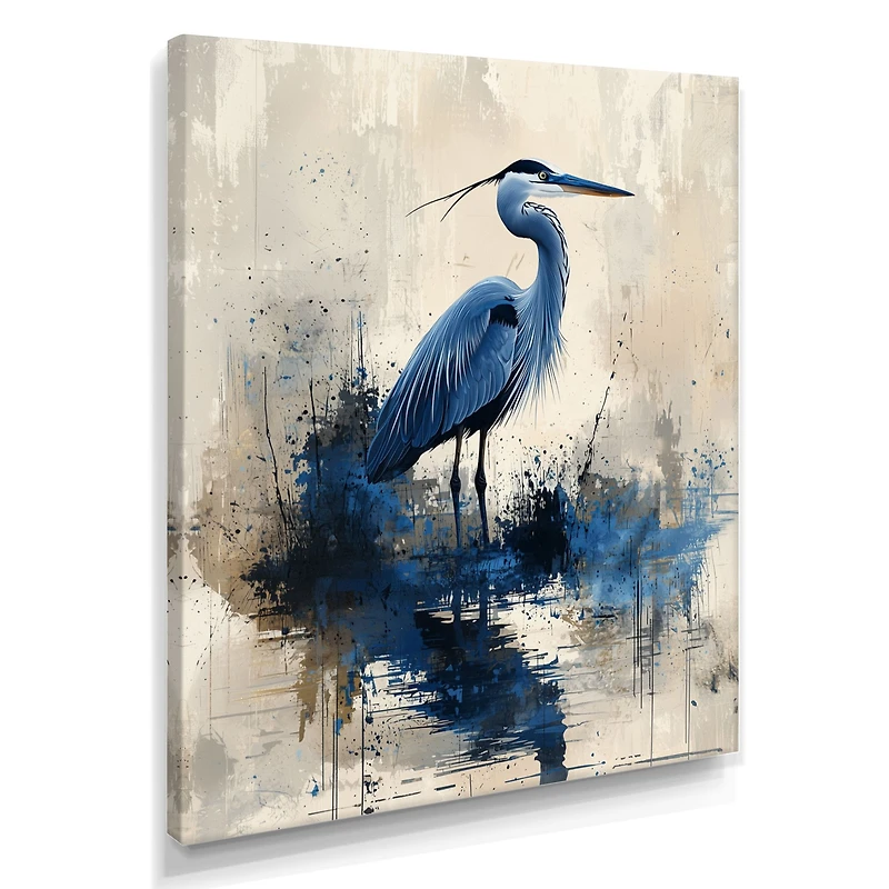 Blue Heron Elegance – Minimalist Nature Artwork