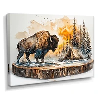 Winter Bison – Majestic Forest Landscape