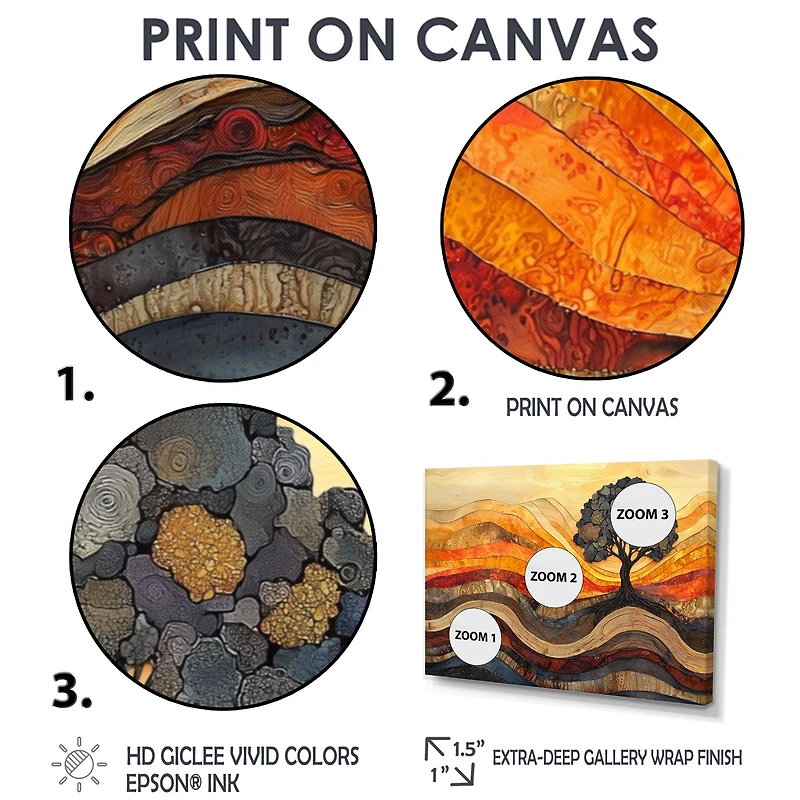 Art mural forêt automnale racines sereines « Serenity Roots »