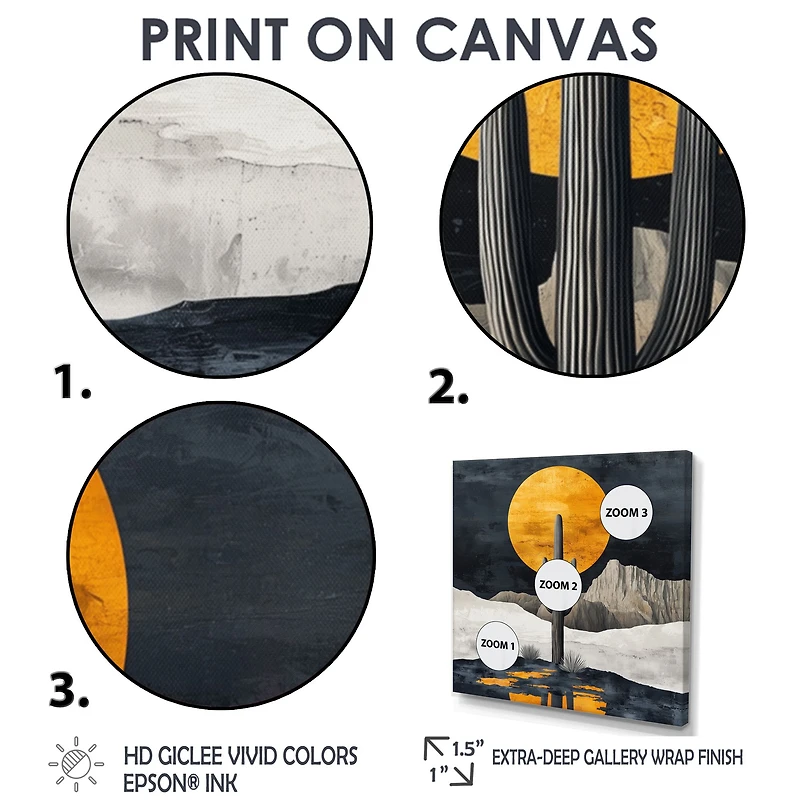 Art mural formes de cactus désertiques « Abstract Cactus Shapes »