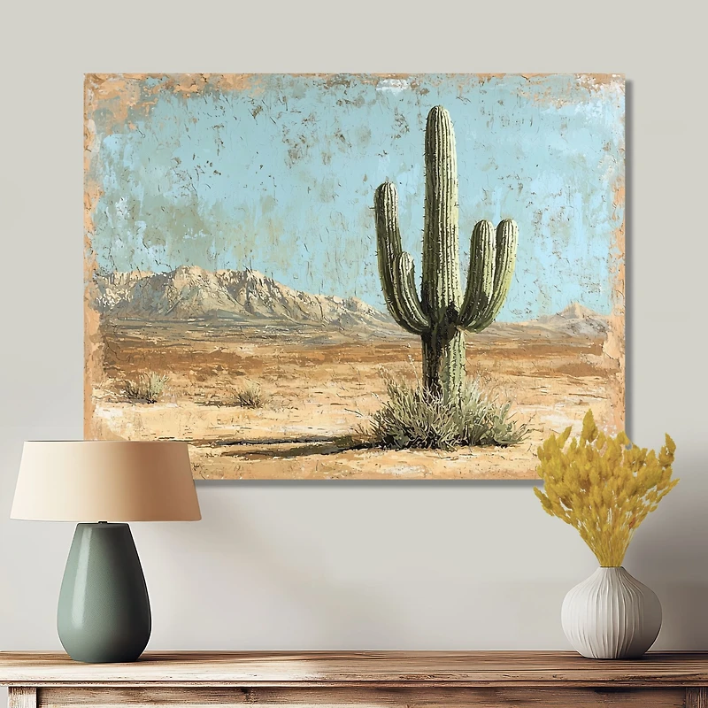 Art mural paysage de cactus sérénité du désert « Desert Serenity »