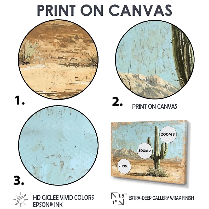 Art mural paysage de cactus sérénité du désert « Desert Serenity »