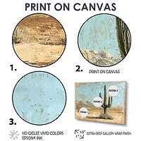 Art mural paysage de cactus sérénité du désert « Desert Serenity »