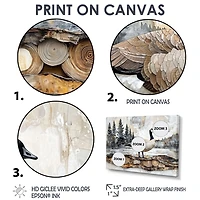 Art mural oie canadienne paysage de pins tranquille « Canadian Goose »