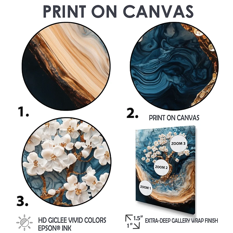 Winter Blossoms – Golden Cherry Tree Serenity