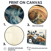 Art mural scène florale rustique « Aqua Cornflowers »