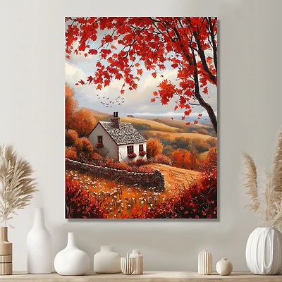 Autumn Hillside Cottage – Rustic Countryside Charm