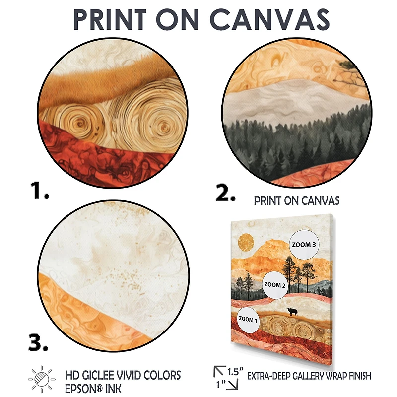 Pastel Cow – Golden Country Landscape Scene