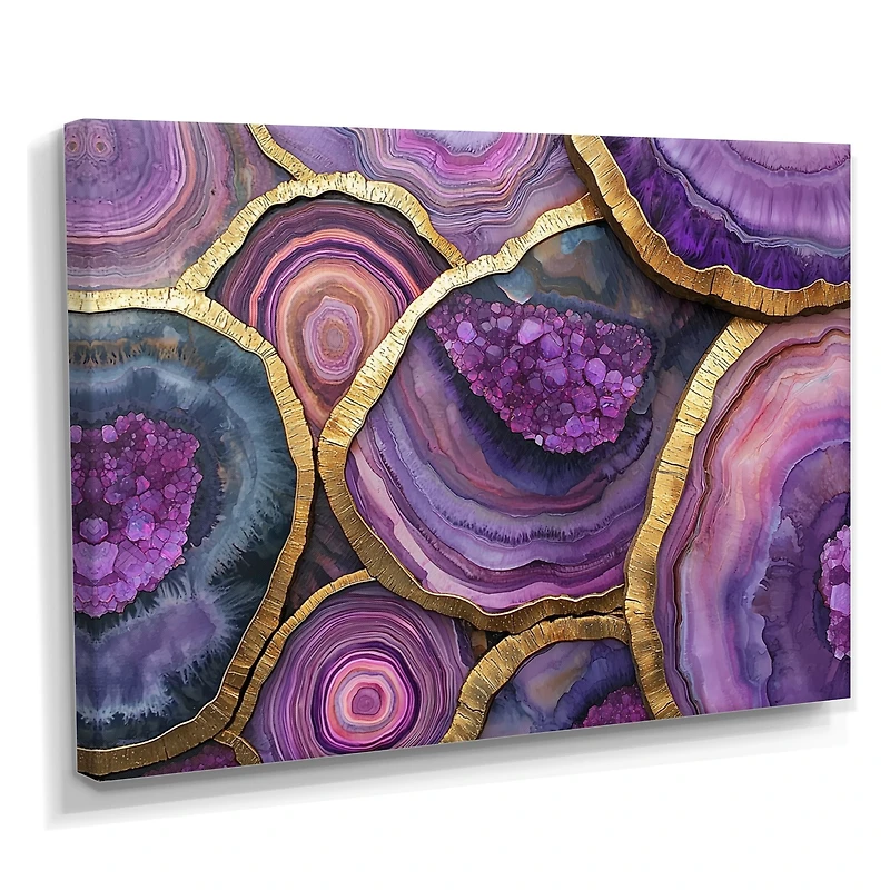 Art mural essence cristal violet et bois abstrait « Crystal Essence »