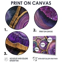 Art mural essence cristal violet et bois abstrait « Crystal Essence »