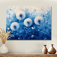 Blue Dandelion Glow – Soft Watercolor Serenity