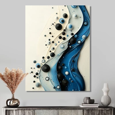 Art mural sérénité rythmique aqua abstrait « Rhythmic Serenity »