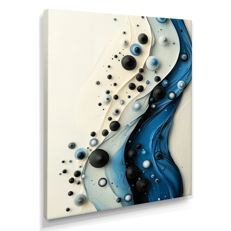 Art mural sérénité rythmique aqua abstrait « Rhythmic Serenity »