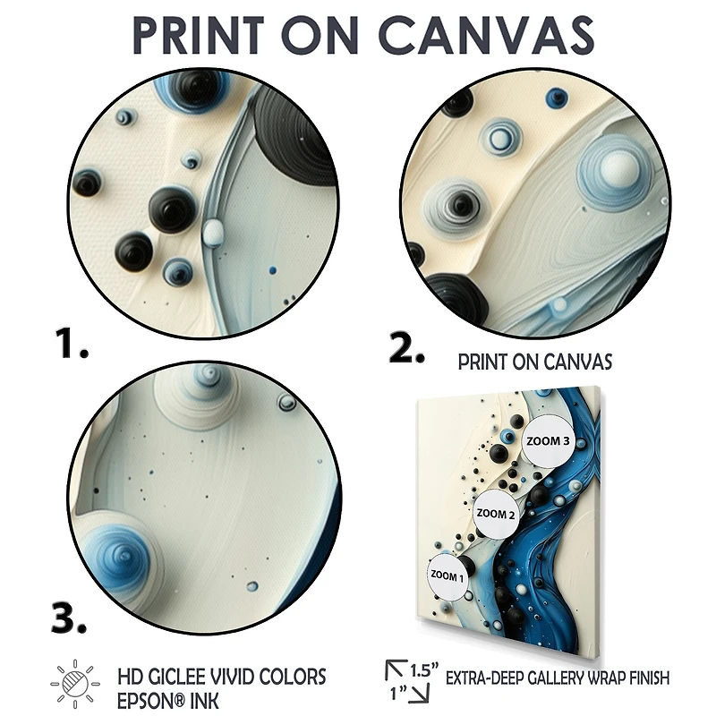 Art mural sérénité rythmique aqua abstrait « Rhythmic Serenity »