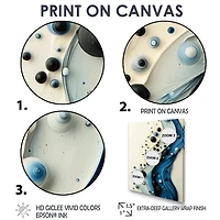 Art mural sérénité rythmique aqua abstrait « Rhythmic Serenity »