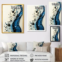 Art mural sérénité rythmique aqua abstrait « Rhythmic Serenity »