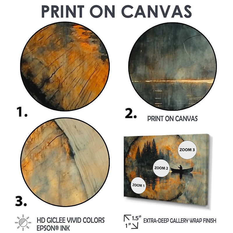 Art mural pêche en rivière paysage nature paisible