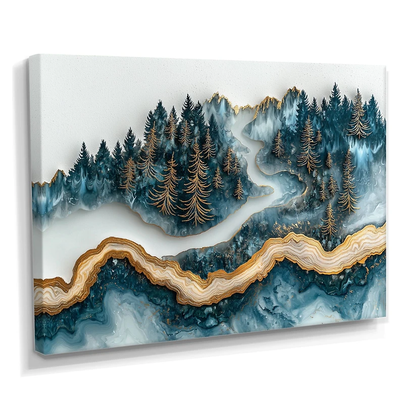 Art mural rivière cristal paysage d’hiver serein