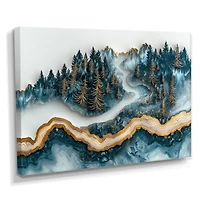 Art mural rivière cristal paysage d’hiver serein